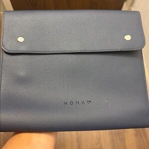 Navy Blue Monat Vegan Leather Folding Organizer Clutch
